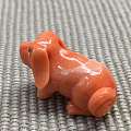 莫莫红珊瑚雕刻件 萌萌哒的小狗