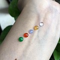 翠领珠宝天然缅甸翡翠a货五彩蛋面紫绿红黄白五色镶嵌DIY用戒面款