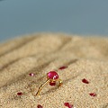 海边带来的沙子今天想起来用了，来一组，缅甸素面桃红碧玺戒指