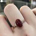 新款❤️阿卡牛血红18K镶钻戒指💍裸石： 10.2mm*6.9mm 价：