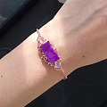 皇家紫舒俱徕手链，18K金镶嵌，配月光石和红宝石，套装