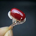 🌹赤红啊卡珊瑚套装.果冻水润🍒、采用18k金镶嵌并搭配南非钻💎，清晰可见、色...