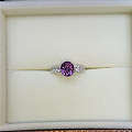 予以珍宝 天然浓艳紫色尖晶石戒指 18K白金钻石镶嵌/国际证书 晶体干净