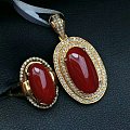 ✨✨18K金精工镶嵌阿卡牛血红珊瑚戒指💍.搭配南非钻石💎、顶级珊瑚、🍎果冻水...