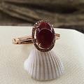 【阿卡】精品女戒💍，主石规格：6.88*9.65mm，1K金钻石镶嵌，总克重...