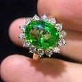 优质沙弗莱石戒指，主石3.65ct，颜色正，火彩好。