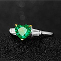 【卡禄珠宝】1.25ct心形哥伦比亚祖母绿戒指
