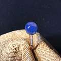 多米尼加天空蓝女士戒指。10mm珠18k玫瑰金+天然钻石镶嵌，14-19#圈口