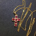 十字架18K金镶红宝石锁骨链，主石0.86ct，美腻！