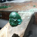 【兴言手工】手工雕蜡骷髅头925银戒指