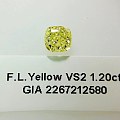 GIA证书现货：F.L.Yellow VS2 EX VG M 1.20ct