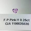 GIA证书现货：F.p.Pink I1 EX Fair N 0.25ct