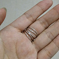 Tiffany五环18k白金戒指 正品。保单，盒子齐全。特别的款式。美码6....