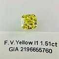 极品艳彩GIA 1.51CT Fancy Vivid Yellow,VG G...