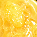 波罗的海蜜蜡原矿鸡油黄 苏工雕刻黄财神