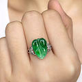 翡翠戒指系列～被治愈的绿，灵光宝气，都是极其漂亮的好料子，水长色浓，美！