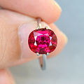 3.30ct 莫桑比克 大红 紫红 浓艳 枕形 红宝碧玺 Rubellite