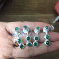 翡翠a货冰种蓝水蛋面戒指面一手走