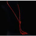 新款加长款红珊瑚毛衣链深红色精品瑕疵少90厘米精致工艺一件可代发