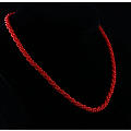 新到红珊瑚圆珠2.8mm女士女款项链三股拧时尚奢华气质一件代发