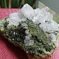 白水晶绿帘石共生 矿物晶体标本 矿标矿晶 原石