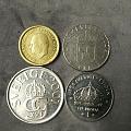 瑞典 10，5，1，1克朗硬币4枚