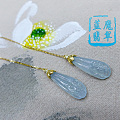 【蓝魔翡翠】冰种莲蓬镶嵌18k金耳线，耳坠