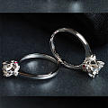 瑞歆宝美国D色莫桑钻戒指18K金配镶钻石戒指女为爱加冕现货实拍