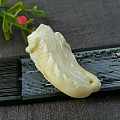 纯天然无优化白蜡白菜【百财】雕刻件