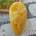 22.94克精选俄料鸡油黄精雕【龙龟如意】吊坠