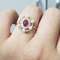 复古风的9k红宝石珍珠戒指