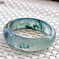 【平生翡翠】EG16010143 玻璃种飘花宽版福镯 售价：285000元