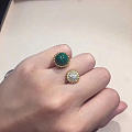 孔雀石➕钻石💎开口戒指，美的不像话