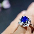 ##中颐旗舰天然糖果切割蓝宝石戒指##3.09ct18K白金钻石