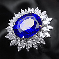 18K金蓝宝石钻石戒指 主:5.56ct 钻1.58ct