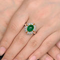 祖母绿戒指，奢华镶嵌！品质杠杠的！透润祖母绿！有体有色，