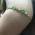 新欢！翡翠手链，绿块块，钻石和k黄的完美结合