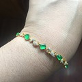 新欢！翡翠手链，绿块块，钻石和k黄的完美结合