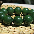 俄碧菠菜绿18mm手串，54mm圆条手镯，粉青9.5mm佛珠