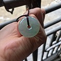 三彩平安扣吊坠，飘一阳绿，酒金黄