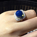 多米尼加蓝精灵11m戒指，18k金+钻石镶嵌，圈口15#