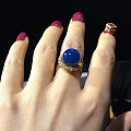 多米尼加蓝精灵13m戒指，18k金+钻石镶嵌，圈口15#