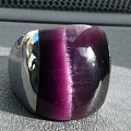 紫色石英猫眼石戒指