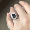 以前买的德国五六十年代的古董蓝宝戒指，今天转了，纪念一下