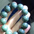 青玉瓷蓝绿手串，品质无论色和细度，106克！18直径12粒
