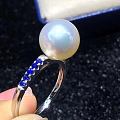 澳白南洋白珠戒指 9-10mm. 无瑕 强光
18k金蓝宝石  气质优雅
