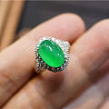 有质量的绿戒指，天然A货翡翠，国检证书