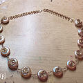 异形珍珠diy22:纽扣-玫瑰花绕线，项链和手链。