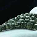 青花瓷原生态翠绿彩云追月12/11星月菩提念珠做工精细品相完美。