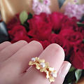 情人节买的生生家珍珠花戒指
3.8买了一条18K紫色珍珠项链 实物颜色挺紫的...
